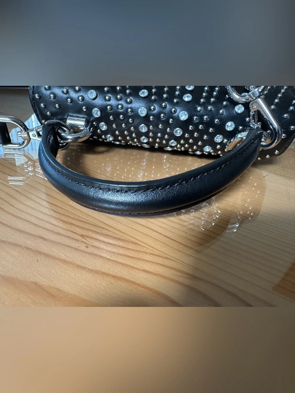 Michael Kors Ava Extra Small Studded Crossbody/Shoulder Bag in Black